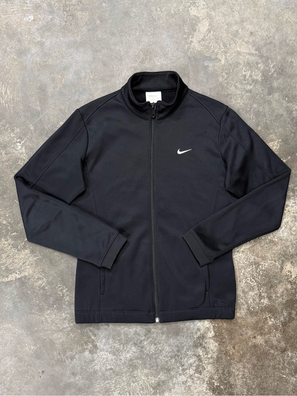Nike Therma-FIT Black Track Jacket Women’s S Y2K Full Zip Swoosh
